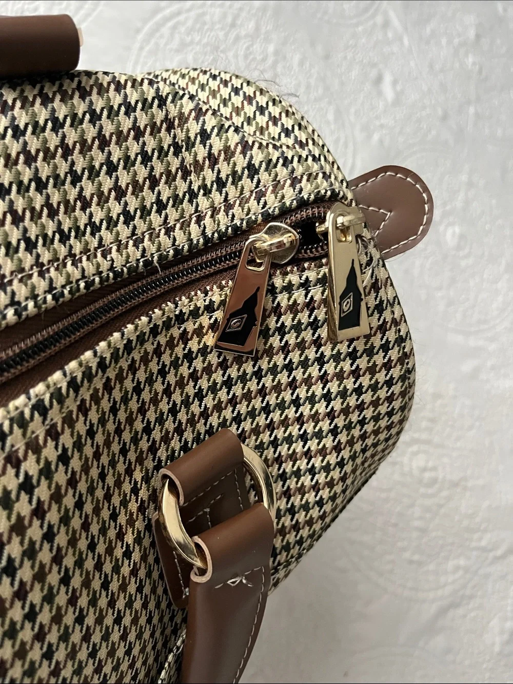 London Fog Cambridge II 16-inch Houndstooth Satchel carry-on
